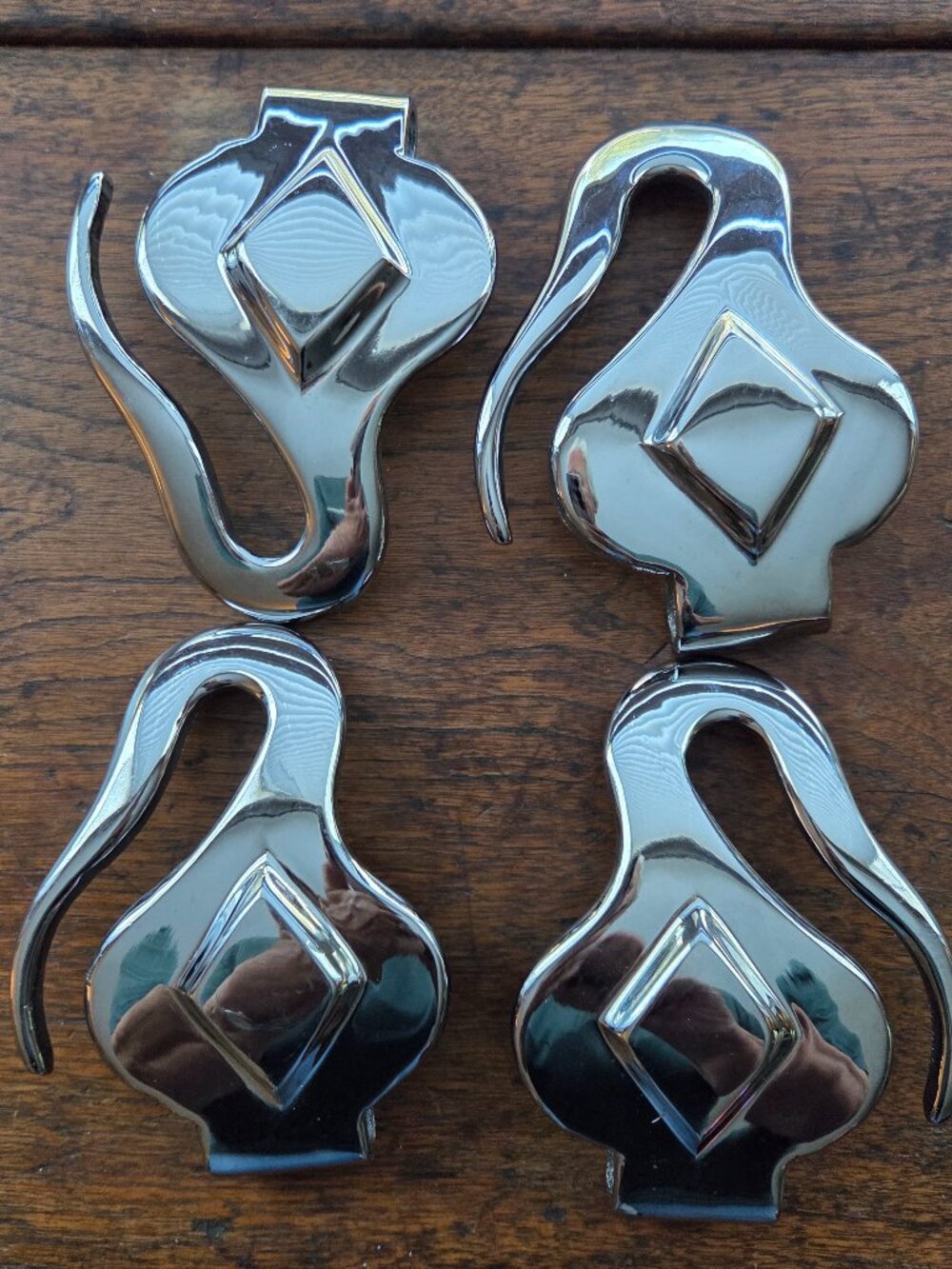 Draft Horse Equestrian Harness Show Polished Chrome Hames Hooks - Two Pair